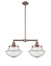 Innovations Lighting 209-AC-G544 - Oxford - 2 Light - 25 inch - Antique Copper - Stem Hung - Island Light