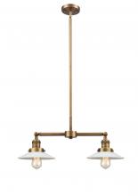  209-BB-G1 - Halophane - 2 Light - 21 inch - Brushed Brass - Stem Hung - Island Light