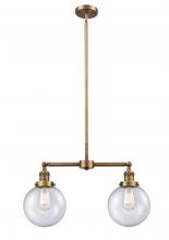 Innovations Lighting 209-BB-G204-8 - Beacon - 2 Light - 25 inch - Brushed Brass - Stem Hung - Island Light