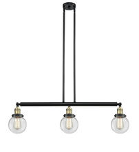 Innovations Lighting 213-BAB-G202-6 - Beacon - 3 Light - 39 inch - Black Antique Brass - Stem Hung - Island Light