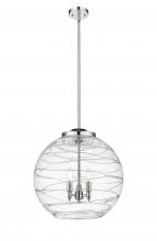  221-3S-PC-G1213-18-LED - Athens Deco Swirl - 3 Light - 18 inch - Polished Chrome - Cord hung - Pendant