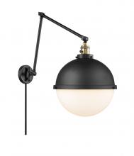 Innovations Lighting 238-BAB-HFS-121-BK - Hampden - 1 Light - 13 inch - Black Antique Brass - Swing Arm