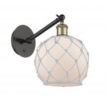 Innovations Lighting 317-1W-BAB-G121-8RW - Farmhouse Rope - 1 Light - 8 inch - Black Antique Brass - Sconce