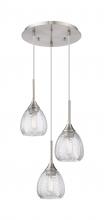 Innovations Lighting 323-3P-SN-G323-6CL - Berkshire - 3 Light - 13 inch - Brushed Satin Nickel - Cord Hung - Multi Pendant