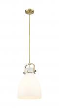 Innovations Lighting 410-1SM-BB-G412-10WH - Newton Bell - 1 Light - 10 inch - Brushed Brass - Mini Pendant