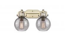 Innovations Lighting 410-2W-BB-G410-7SM - Newton Sphere - 2 Light - 17 inch - Brushed Brass - Bath Vanity Light