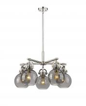 Innovations Lighting 410-5CR-PN-G410-7SM - Newton Sphere - 5 Light - 26 inch - Polished Nickel - Chandelier