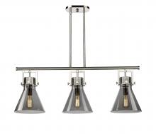 Innovations Lighting 411-3I-PN-G411-10SM - Newton Cone - 3 Light - 42 inch - Polished Nickel - Island Light