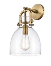  412-1W-BB-8CL-LED - Newton Bell - 1 Light - 8 inch - Brushed Brass - Sconce