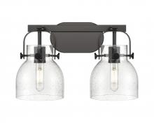 Innovations Lighting 423-2W-BK-G412-6SDY - Pilaster II Bell - 2 Light - 17 inch - Matte Black - Bath Vanity Light