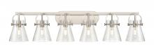 Innovations Lighting 423-6W-SN-G411-6SDY - Pilaster II Cone - 6 Light - 46 inch - Satin Nickel - Bath Vanity Light