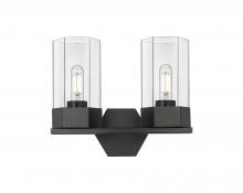 Innovations Lighting 427-2W-BK-G427-9CL - Claverack - 2 Light - 13 inch - Matte Black - Bath Vanity Light