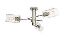 Innovations Lighting 434-3F-PN-G434-7CL - Crown Point - 3 Light - 34 inch - Polished Nickel - Flush Mount