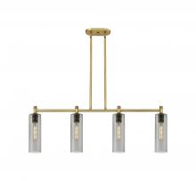  434-4I-BB-G434-12SM - Crown Point - 4 Light - 44 inch - Brushed Brass - Island Light