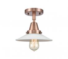 Innovations Lighting 447-1C-AC-G1 - Halophane - 1 Light - 9 inch - Antique Copper - Flush Mount