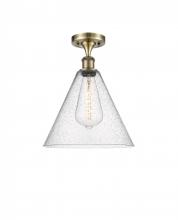 Innovations Lighting 516-1C-AB-GBC-124 - Berkshire - 1 Light - 12 inch - Antique Brass - Semi-Flush Mount