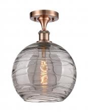 Innovations Lighting 516-1C-AC-G1213-10SM - Athens Deco Swirl - 1 Light - 10 inch - Antique Copper - Semi-Flush Mount