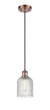 Innovations Lighting 516-1P-AC-G559-5CL - Bridal Veil - 1 Light - 5 inch - Antique Copper - Cord hung - Mini Pendant