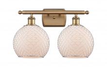 Innovations Lighting 516-2W-BB-G121-8CSN - Farmhouse Chicken Wire - 2 Light - 18 inch - Brushed Brass - Bath Vanity Light