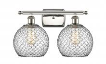 Innovations Lighting 516-2W-PN-G122-8CBK - Farmhouse Chicken Wire - 2 Light - 18 inch - Polished Nickel - Bath Vanity Light