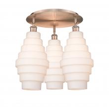 Innovations Lighting 516-3C-AC-G671-8 - Cascade - 3 Light - 20 inch - Antique Copper - Flush Mount