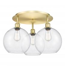 Innovations Lighting 516-3C-SG-G124-10 - Athens - 3 Light - 22 inch - Satin Gold - Flush Mount