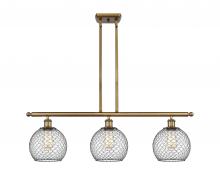 Innovations Lighting 516-3I-BB-G122-8CBK - Farmhouse Chicken Wire - 3 Light - 36 inch - Brushed Brass - Cord hung - Island Light