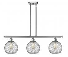 Innovations Lighting 516-3I-SN-G122-8CBK - Farmhouse Chicken Wire - 3 Light - 36 inch - Brushed Satin Nickel - Cord hung - Island Light