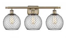 Innovations Lighting 516-3W-AB-G122-8CBK - Farmhouse Chicken Wire - 3 Light - 28 inch - Antique Brass - Bath Vanity Light