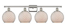 Innovations Lighting 516-4W-PN-G121-8CBK - Farmhouse Chicken Wire - 4 Light - 38 inch - Polished Nickel - Bath Vanity Light