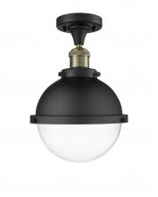 Innovations Lighting 517-1CH-BAB-HFS-82-BK - Hampden - 1 Light - 9 inch - Black Antique Brass - Semi-Flush Mount