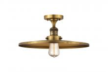 Innovations Lighting 517-1CH-BB-MFR-BB-16 - Railroad - 1 Light - 16 inch - Brushed Brass - Semi-Flush Mount