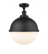 Innovations Lighting 517-1CH-BK-HFS-121-BK - Hampden - 1 Light - 13 inch - Matte Black - Semi-Flush Mount