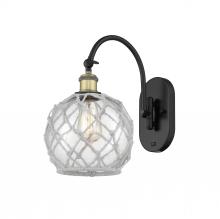 Innovations Lighting 518-1W-BAB-G122-8RW - Farmhouse Rope - 1 Light - 8 inch - Black Antique Brass - Sconce