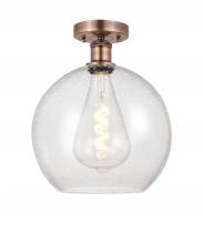 Innovations Lighting 616-1F-AC-G124-12 - Athens - 1 Light - 12 inch - Antique Copper - Semi-Flush Mount