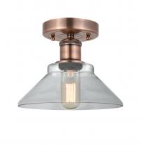 Innovations Lighting 616-1F-AC-G132 - Orwell - 1 Light - 8 inch - Antique Copper - Flush Mount