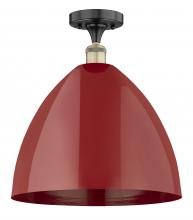 Innovations Lighting 616-1F-BAB-MBD-16-RD - Plymouth - 1 Light - 16 inch - Black Antique Brass - Semi-Flush Mount