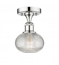 Innovations Lighting 616-1F-PC-G555-6CL - Ithaca - 1 Light - 6 inch - Polished Chrome - Semi-Flush Mount