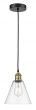 Innovations Lighting 616-1P-BAB-GBC-82-LED - Berkshire - 1 Light - 8 inch - Black Antique Brass - Cord hung - Mini Pendant