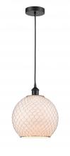 Innovations Lighting 616-1P-BK-G121-10CSN - Farmhouse Chicken Wire - 1 Light - 10 inch - Matte Black - Cord hung - Mini Pendant