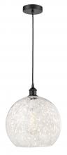 Innovations Lighting 616-1P-BK-G1216-14WM - White Mouchette - 1 Light - 14 inch - Matte Black - Cord Hung - Pendant