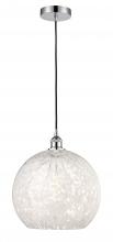 Innovations Lighting 616-1P-PC-G1216-14WM - White Mouchette - 1 Light - 14 inch - Polished Chrome - Cord Hung - Pendant