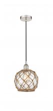 Innovations Lighting 616-1P-PN-G122-8RB - Farmhouse Rope - 1 Light - 8 inch - Polished Nickel - Cord hung - Mini Pendant