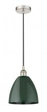 Innovations Lighting 616-1P-PN-MBD-9-GR-LED - Plymouth - 1 Light - 9 inch - Polished Nickel - Cord hung - Mini Pendant