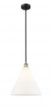 Innovations Lighting 616-1S-BAB-GBC-161 - Berkshire - 1 Light - 16 inch - Black Antique Brass - Cord hung - Pendant