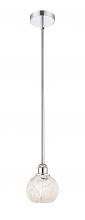 Innovations Lighting 616-1S-PC-G1216-6WM - White Mouchette - 1 Light - 6 inch - Polished Chrome - Stem Hung - Mini Pendant