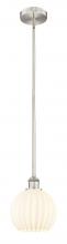 Innovations Lighting 616-1S-SN-G1217-8WV - White Venetian - 1 Light - 8 inch - Brushed Satin Nickel - Stem Hung - Mini Pendant