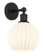 Innovations Lighting 616-1W-BK-G1217-8WV - White Venetian - 1 Light - 8 inch - Matte Black - Sconce