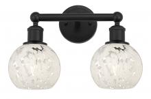 Innovations Lighting 616-2W-BK-G1216-6WM - White Mouchette - 2 Light - 15 inch - Matte Black - Bath Vanity Light