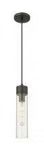  617-1P-BK-G617-11CL - Boreas - 1 Light - 3 inch - Matte Black - Cord Hung - Mini Pendant